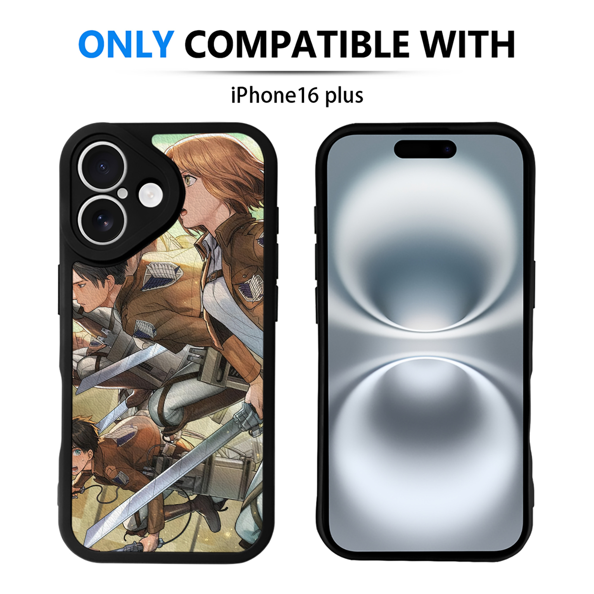 （画像用） 進撃の巨人 Attack on Titan 【iPhone 16シリーズ対応】シリコンスマホケース（レザー調） 材質：シリコン